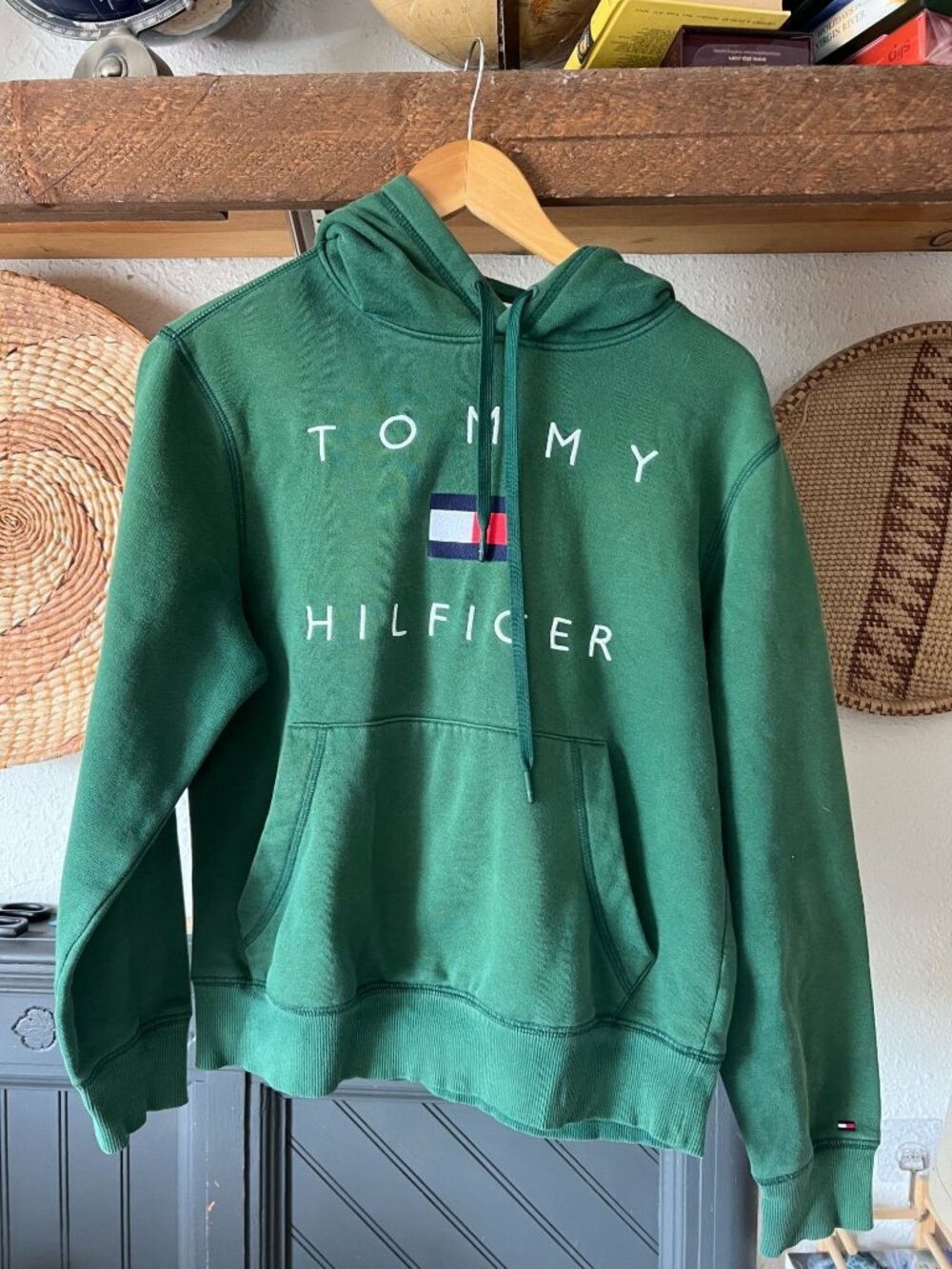 Heritage Classic Tommy Hilfiger Dark Green Hoodie Small y2k prep vibes UNISEX